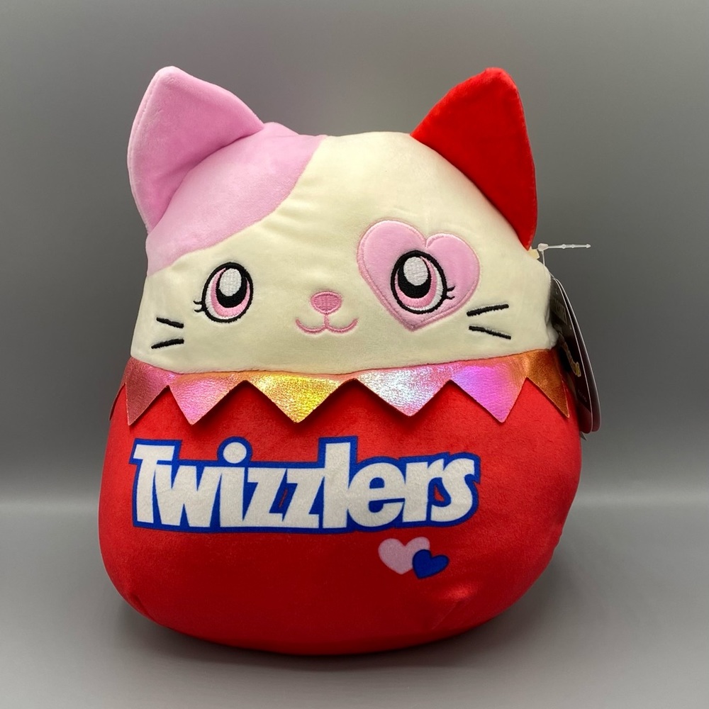Squishmallows Karina Twizzlers Cat Plush Stuffed Toy Valentines Day Pink Gift